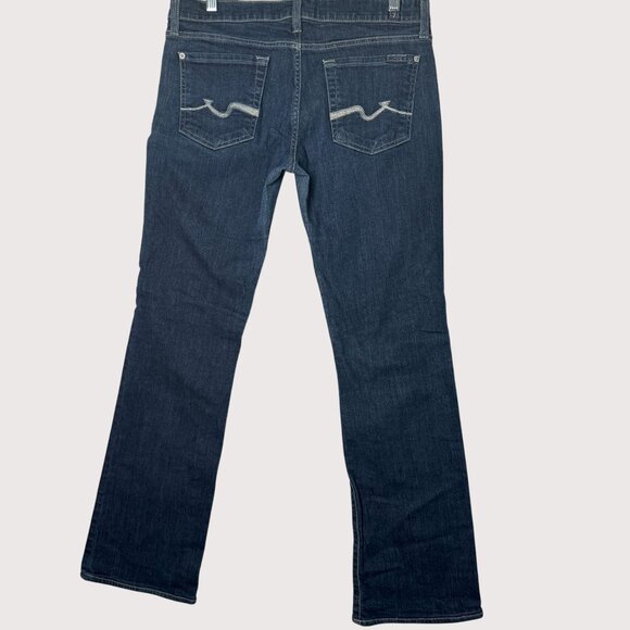 7 For All Mankind Bootcut Women Stretch Jeans Sz 30 Signature Wave Pocket Design - Picture 3 of 9